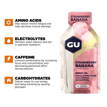 GU Gel Energía, Strawberry Banana 32g – GU Energy-Wellu