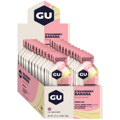 GU Gel Energía, Strawberry Banana 768g (24 gels 32g) – GU Energy-Wellu