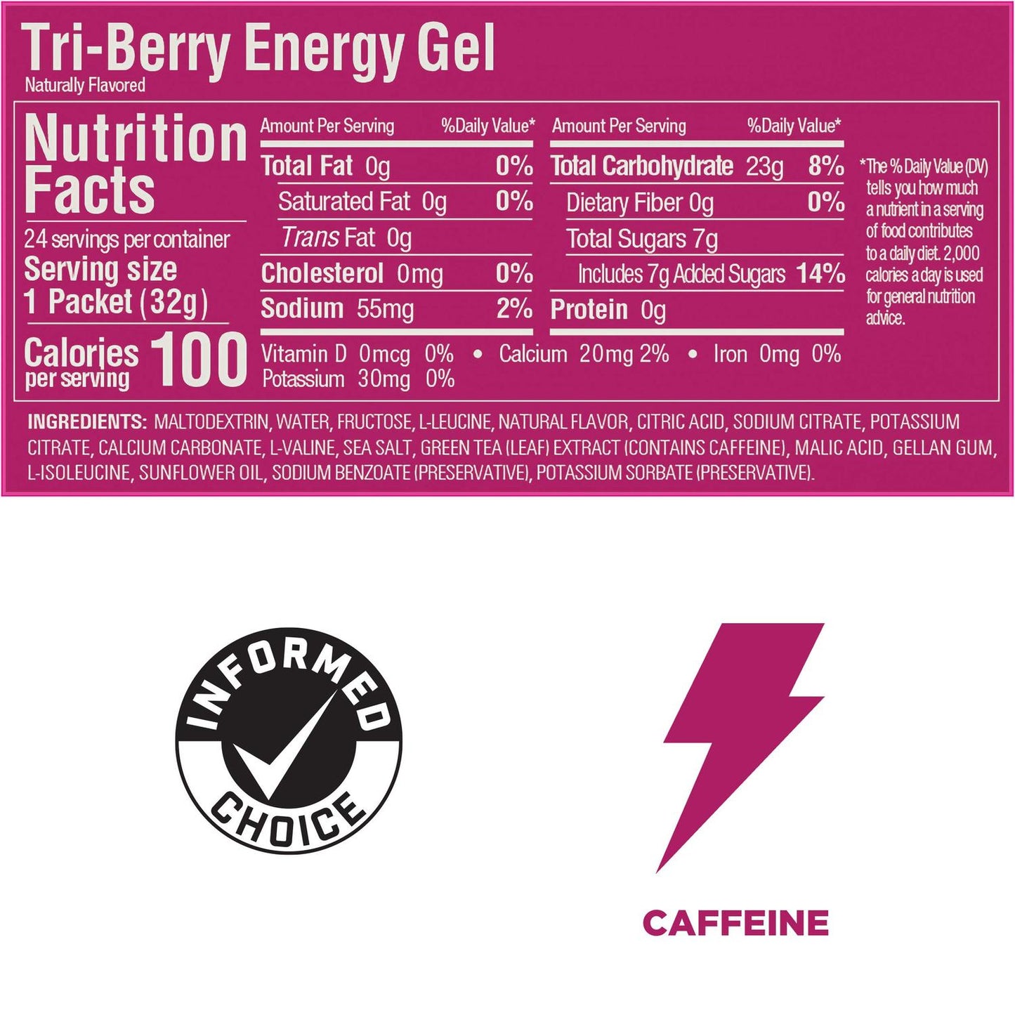 GU Gel Energía, Triberry (20 mg Cafeína) 32g – GU Energy-Wellu