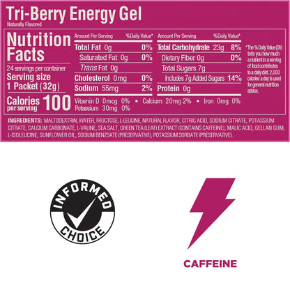 GU Gel Energía, Triberry (20 mg Cafeína) 32g – GU Energy-Wellu