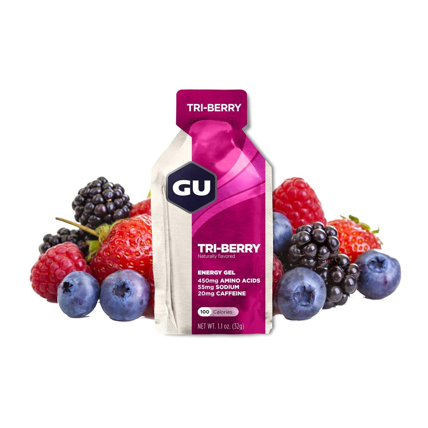 GU Gel Energía, Triberry (20 mg Cafeína) 32g – GU Energy-Wellu