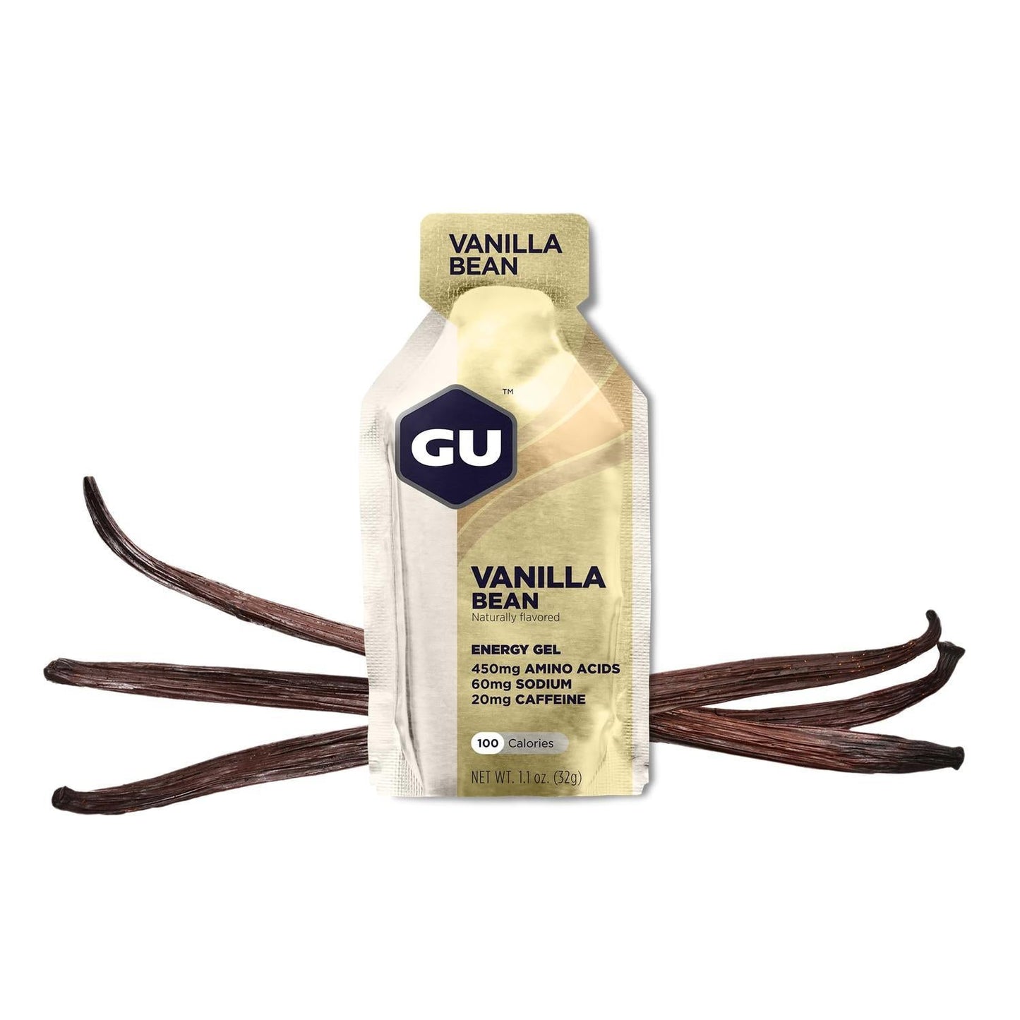 GU Gel Energía, Vainilla Bean (20 mg Cafeína) 768g (24 gels 32g) – GU Energy-Wellu