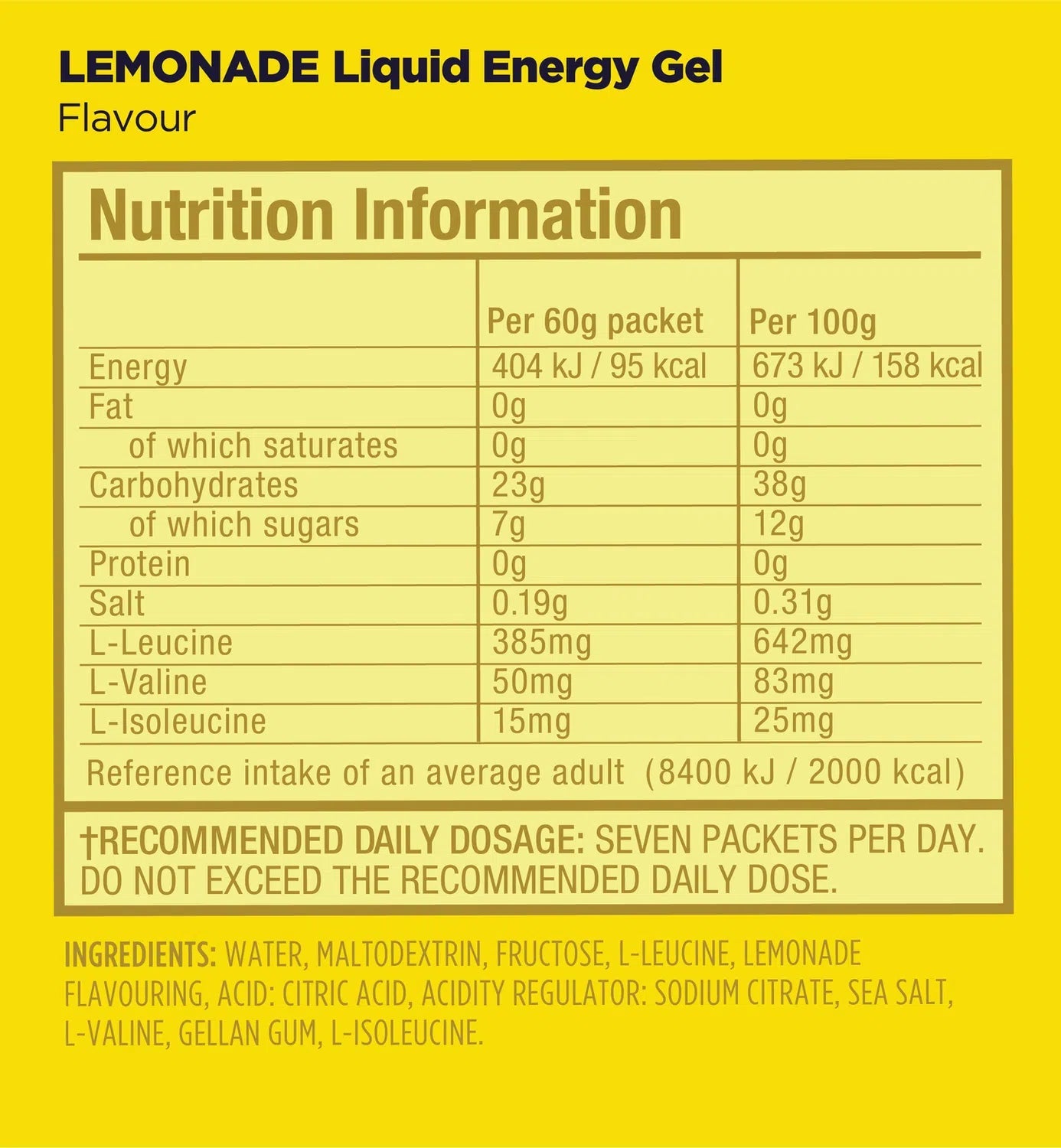 GU Liquid Energía, Lemonade (20 mg Cafeína) 1,440g (24 gels 60g) – GU Energy-Wellu