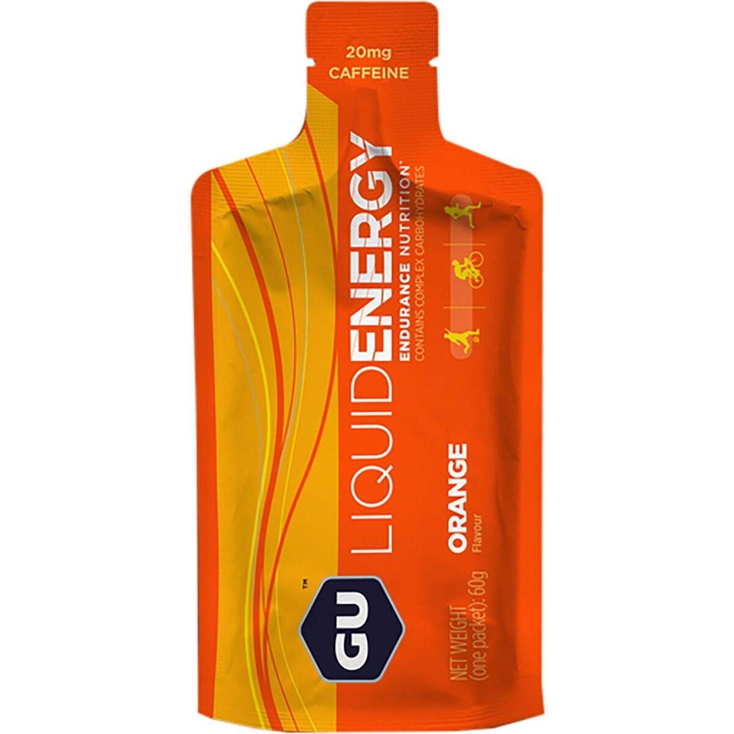 GU Liquid Energía, Orange (40 mg Cafeína) 1,440g (24 gels 60g) – GU Energy-Wellu