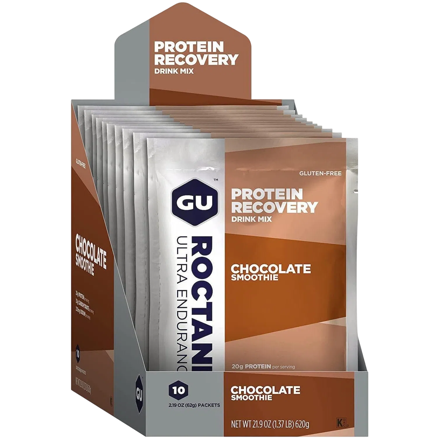 GU Recovery Sobres Chocolate, 620g (10 sobres 62g) – GU Energy-Wellu