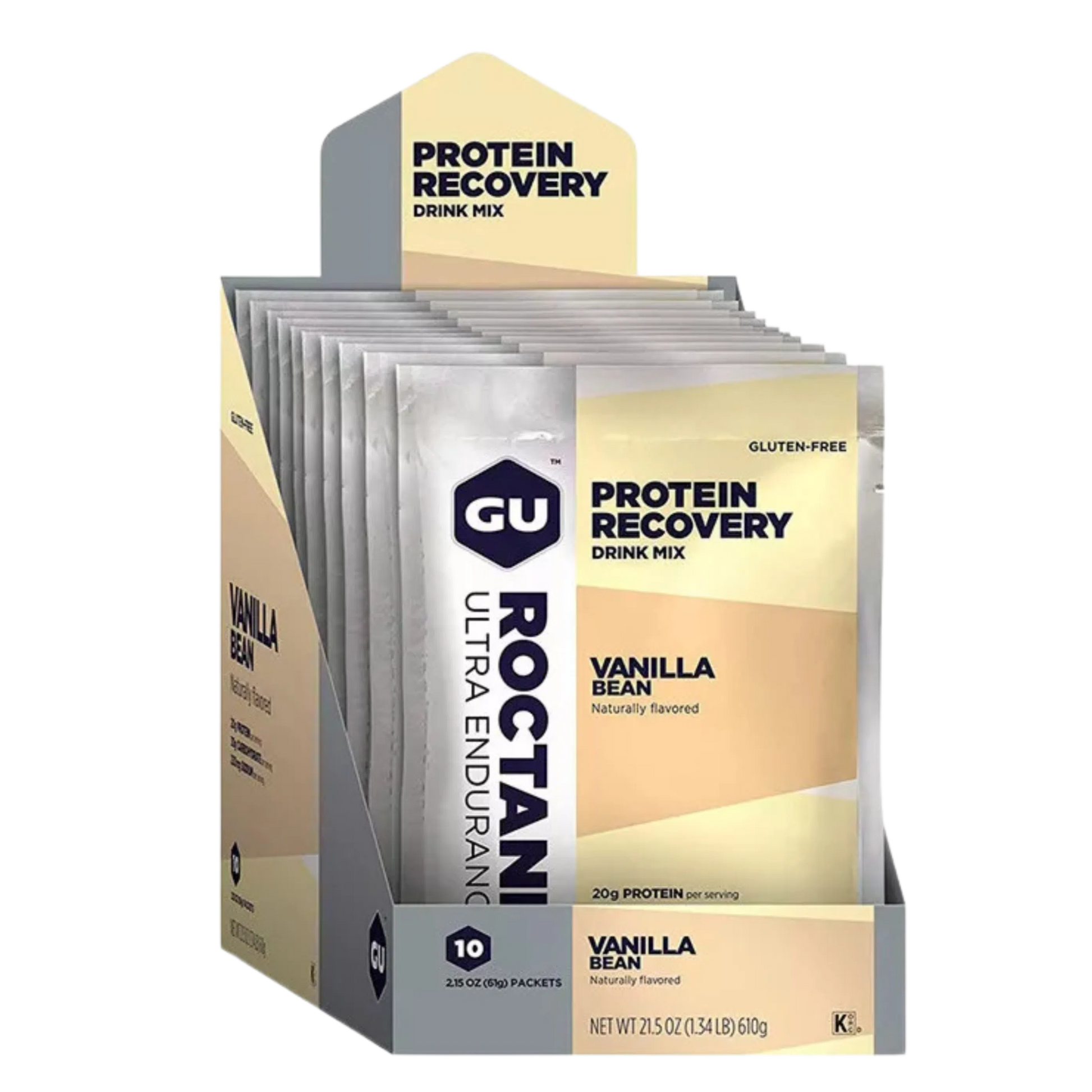 GU Recovery Sobres Vainilla, 610g (10 sobres 61g) – GU Energy-Wellu