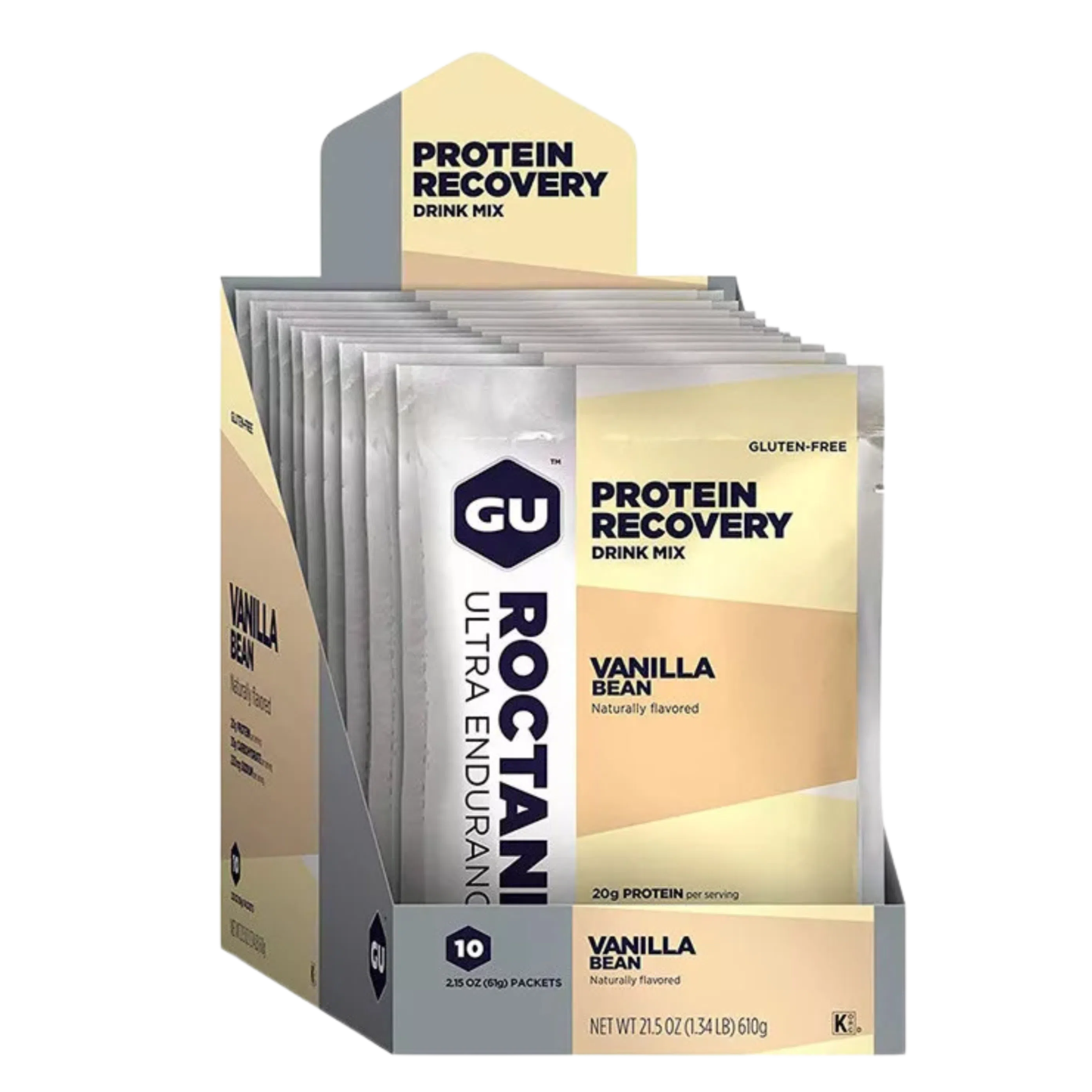 GU Recovery Sobres Vainilla, 610g (10 sobres 61g) – GU Energy-Wellu