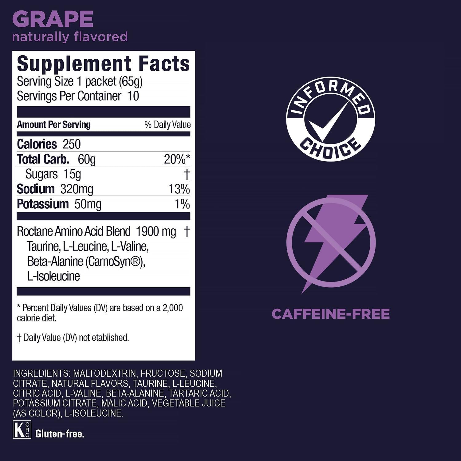 GU Roctane Drink Hidratación Grape, 650 gr (10 sobres / 65g) – GU Energy-Wellu