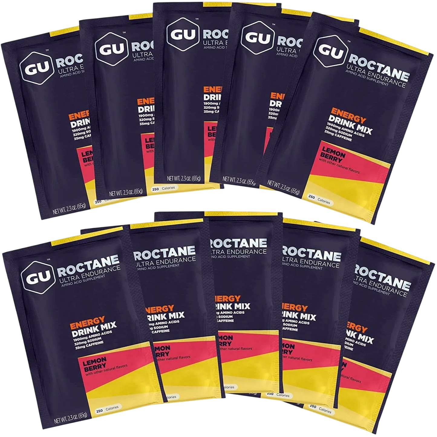 GU Roctane Drink Hidratación Lemon (35 mg Cafeína), 650 gr (10 sobres / 65g) – GU Energy-Wellu