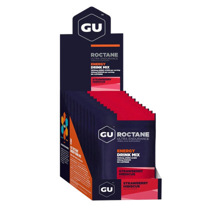 GU Roctane Drink Hidratación Strawberry Hibiscus, 650 gr (10 sobres / 65g) – GU Energy-Wellu