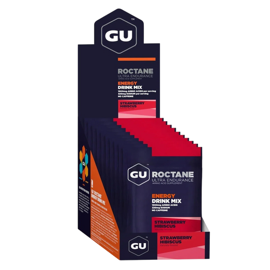 GU Roctane Drink Hidratación Strawberry Hibiscus, 650 gr (10 sobres / 65g) – GU Energy-Wellu