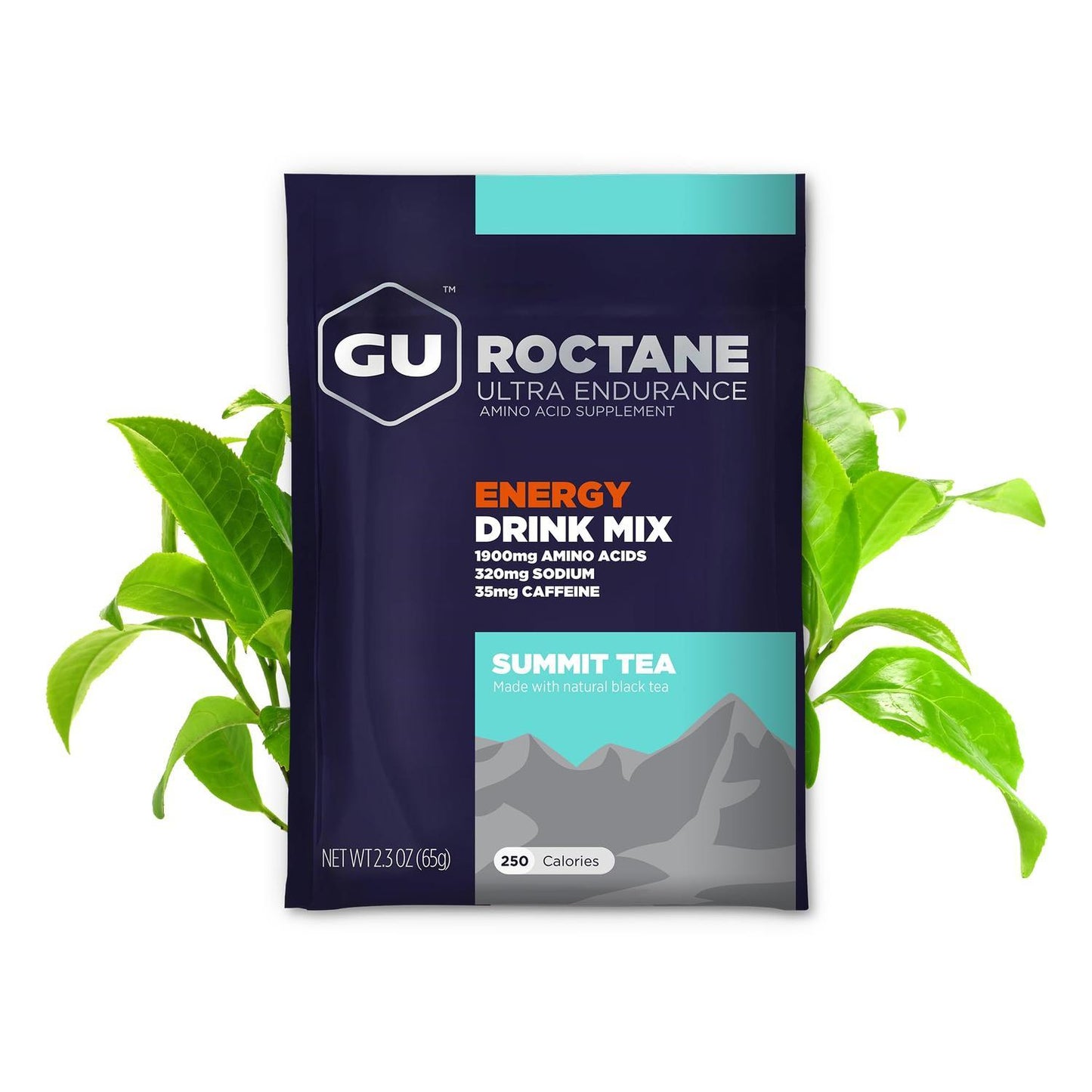 GU Roctane Drink Hidratación Summit Tea (35 mg Cafeína), 650 gr (10 sobres / 65g) – GU Energy-Wellu