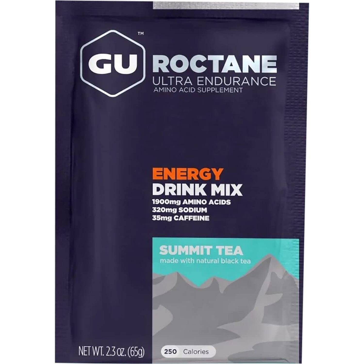 GU Roctane Drink Hidratación Summit Tea (35 mg Cafeína), 650 gr (10 sobres / 65g) – GU Energy-Wellu