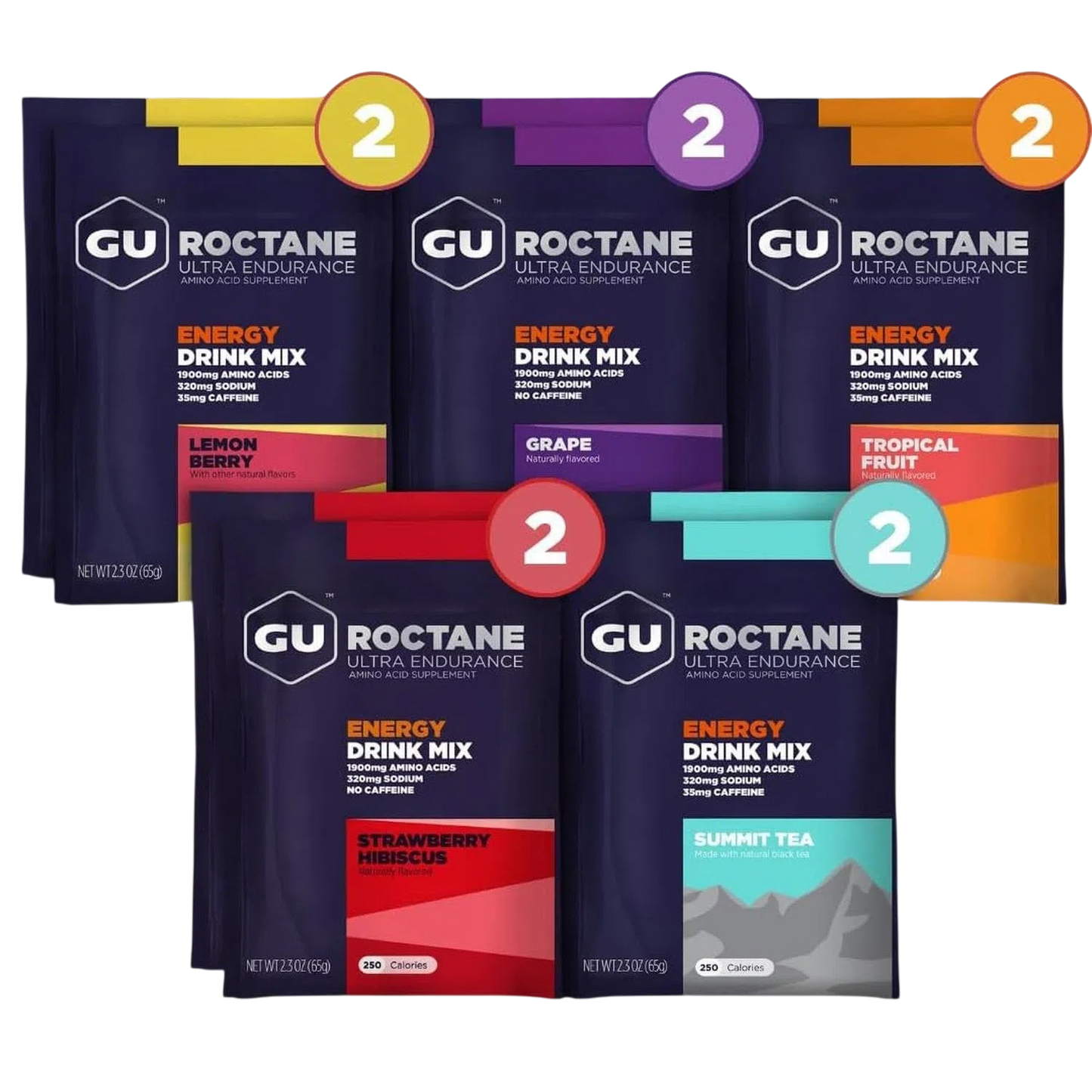 GU Roctane Drink Hidratación Surtido, 650 gr (10 sobres / 65g) – GU Energy-Wellu