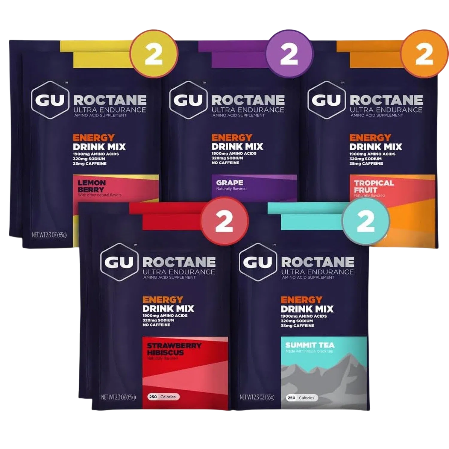 GU Roctane Drink Hidratación Surtido, 650 gr (10 sobres / 65g) – GU Energy-Wellu