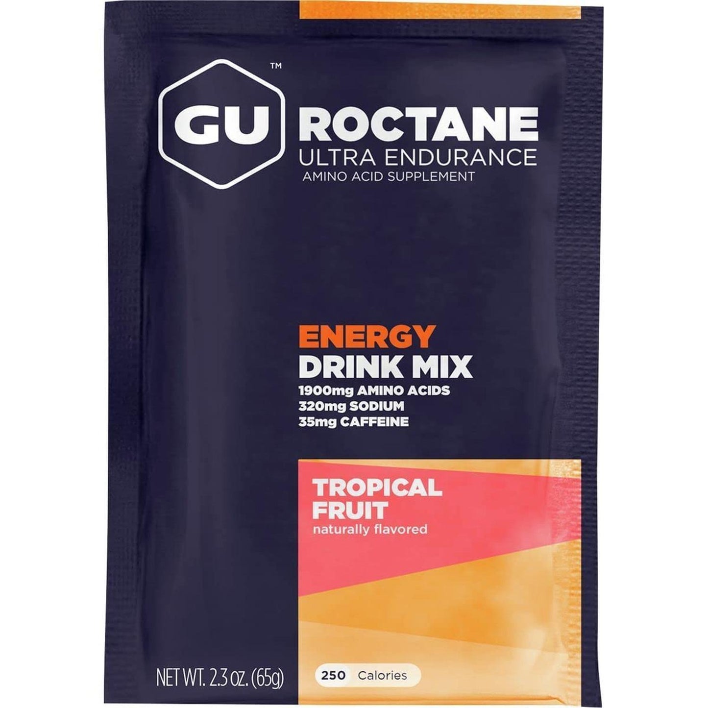 GU Roctane Drink Hidratación Tropical Fruit (35 mg Cafeína), 650 gr (10 sobres / 65g) – GU Energy-Wellu