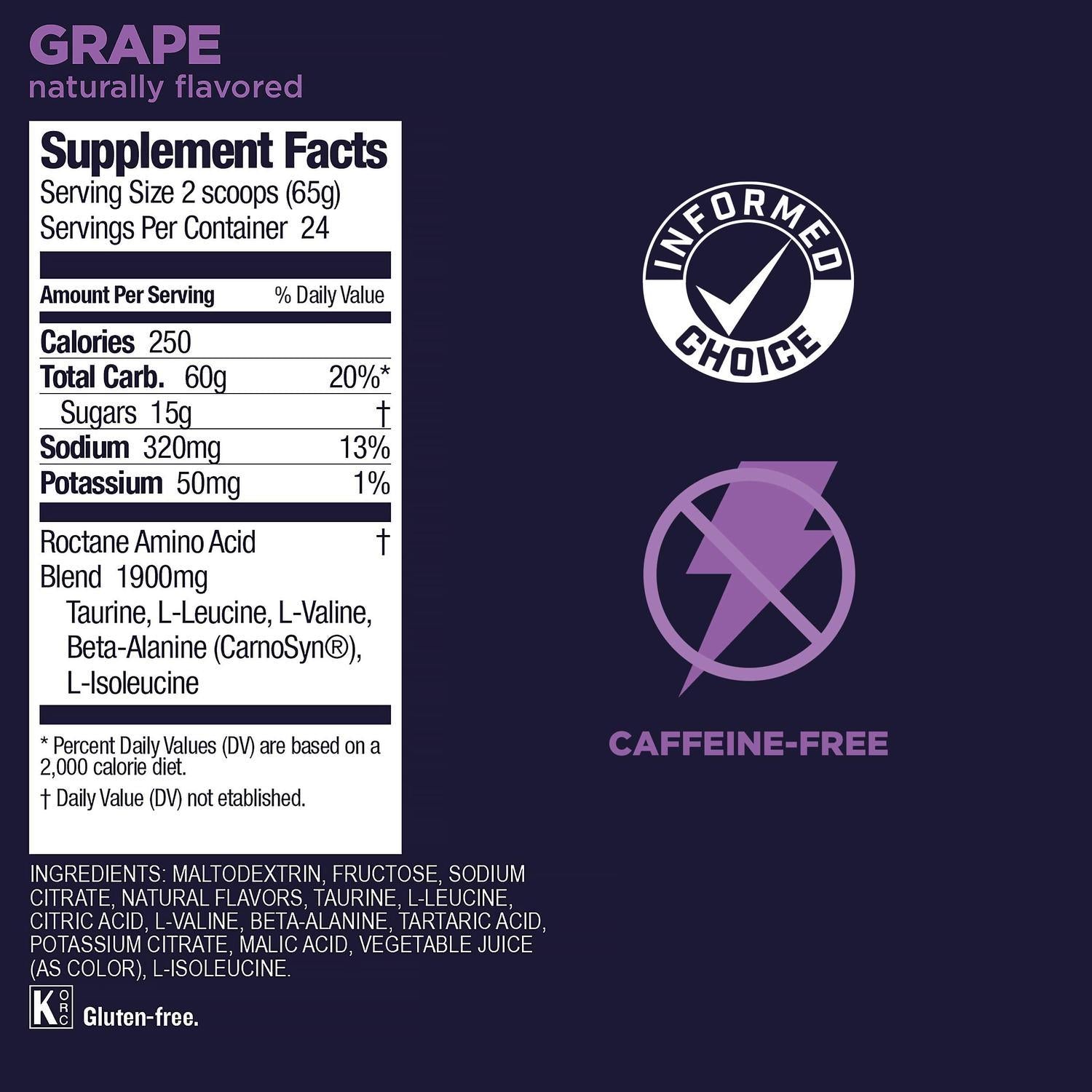 GU Roctane Drink Mix Hidratación, Grape, 1560g (3.44 lbs) 24 servings – GU Energy-Wellu