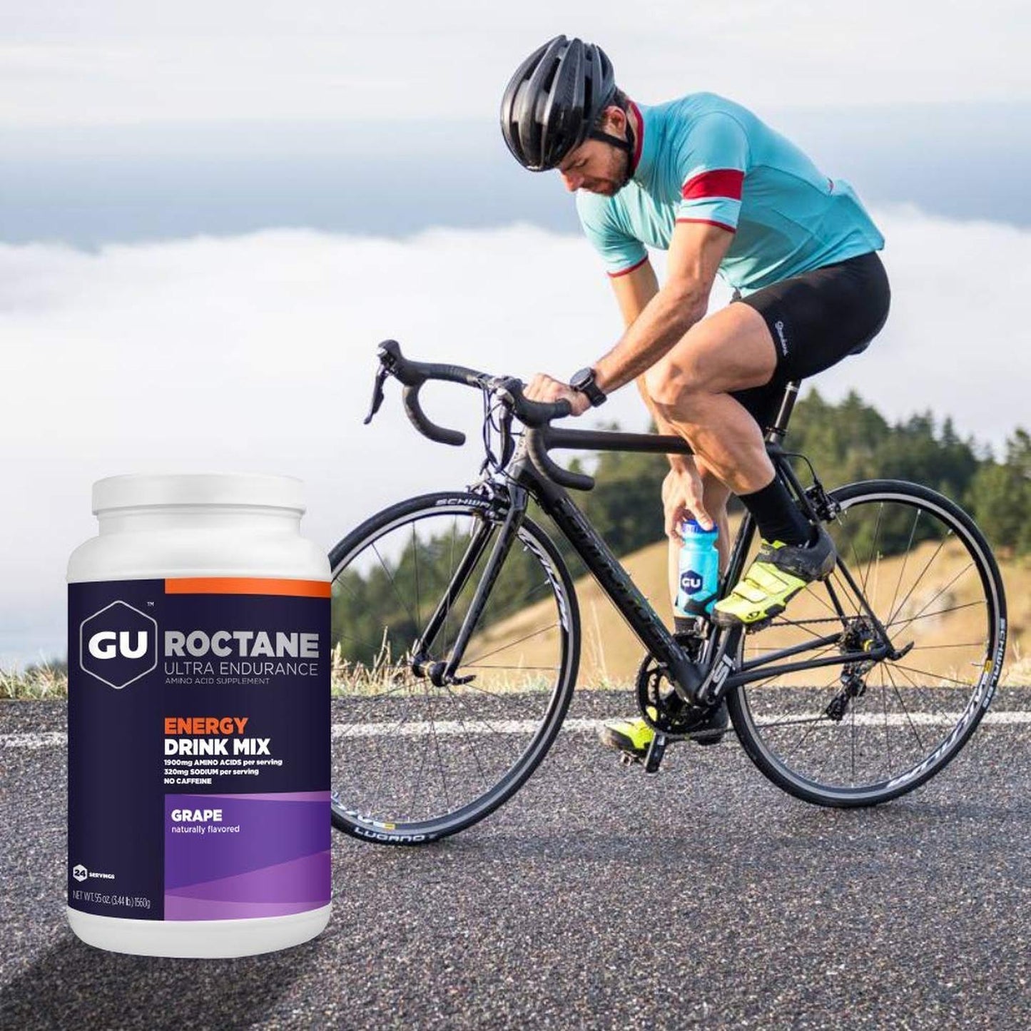 GU Roctane Drink Mix Hidratación, Grape, 1560g (3.44 lbs) 24 servings – GU Energy-Wellu