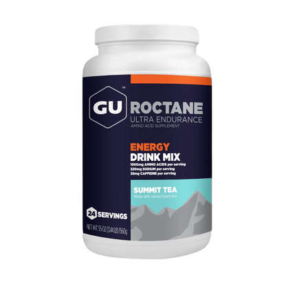 GU Roctane Drink Mix Hidratación, Summit tea (35 mg Cafeína), 1560g (3.44 lbs) 24 servings – GU Ener-Wellu