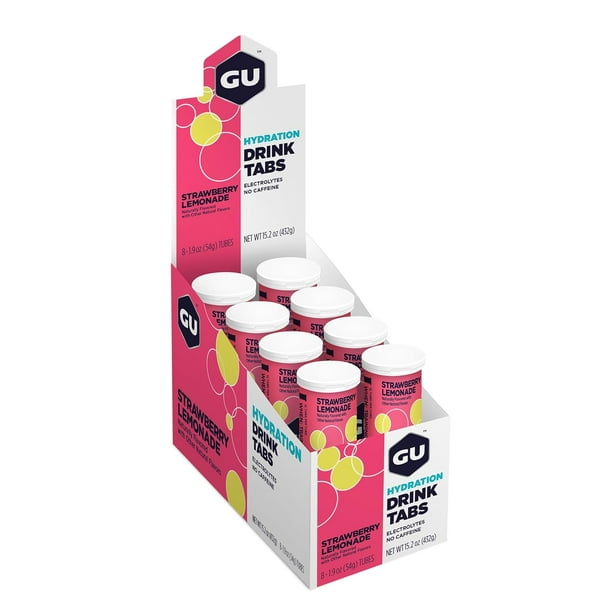 GU Tabs Hidratación Strawberry, 54g (8 tabs 4.5g) – GU Energy-Wellu