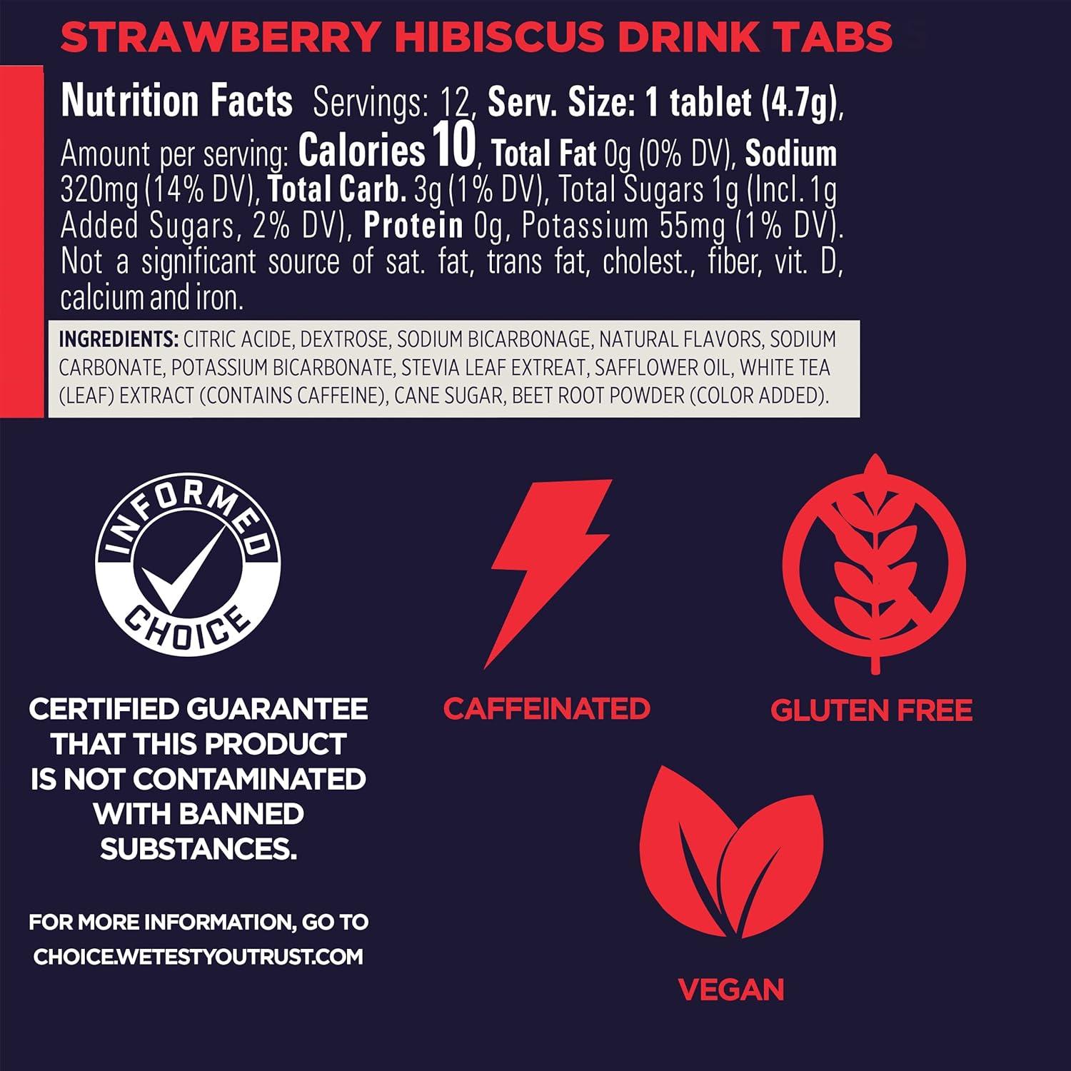 GU Tabs Hidratación Strawberry Hibiscus (20 mg Cafeína), 4.5g – GU Energy-Wellu