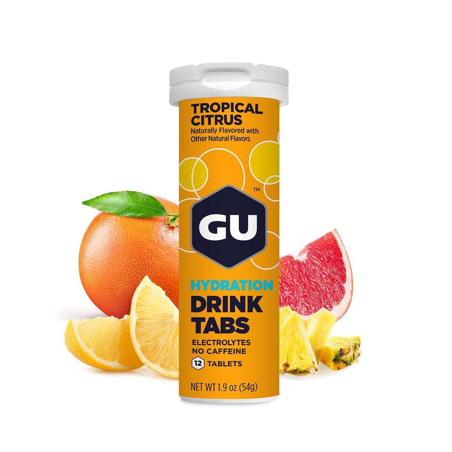 GU Tabs Hidratación Tropical Citrus, 54g (8 tabs 4.5g) – GU Energy-Wellu