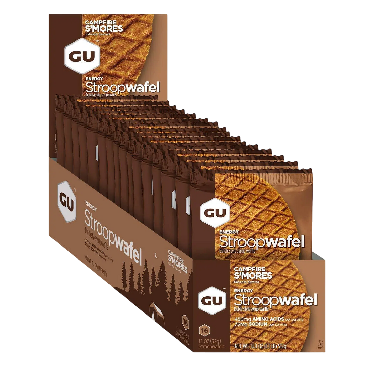 GU Waffle Energía, Campfire S´mores 512g (16 pzas 32g) – GU Energy-Wellu