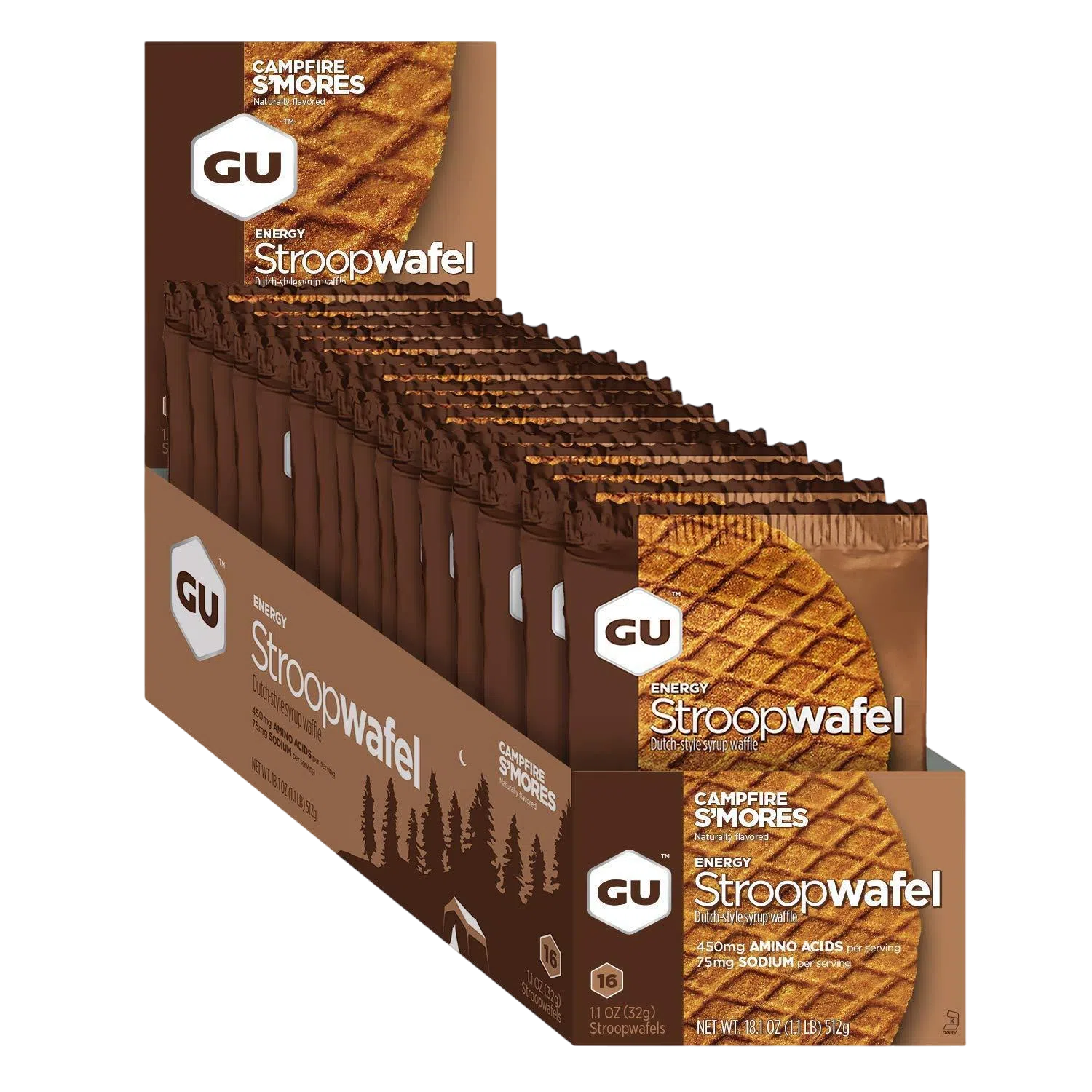 GU Waffle Energía, Campfire S´mores 512g (16 pzas 32g) – GU Energy-Wellu