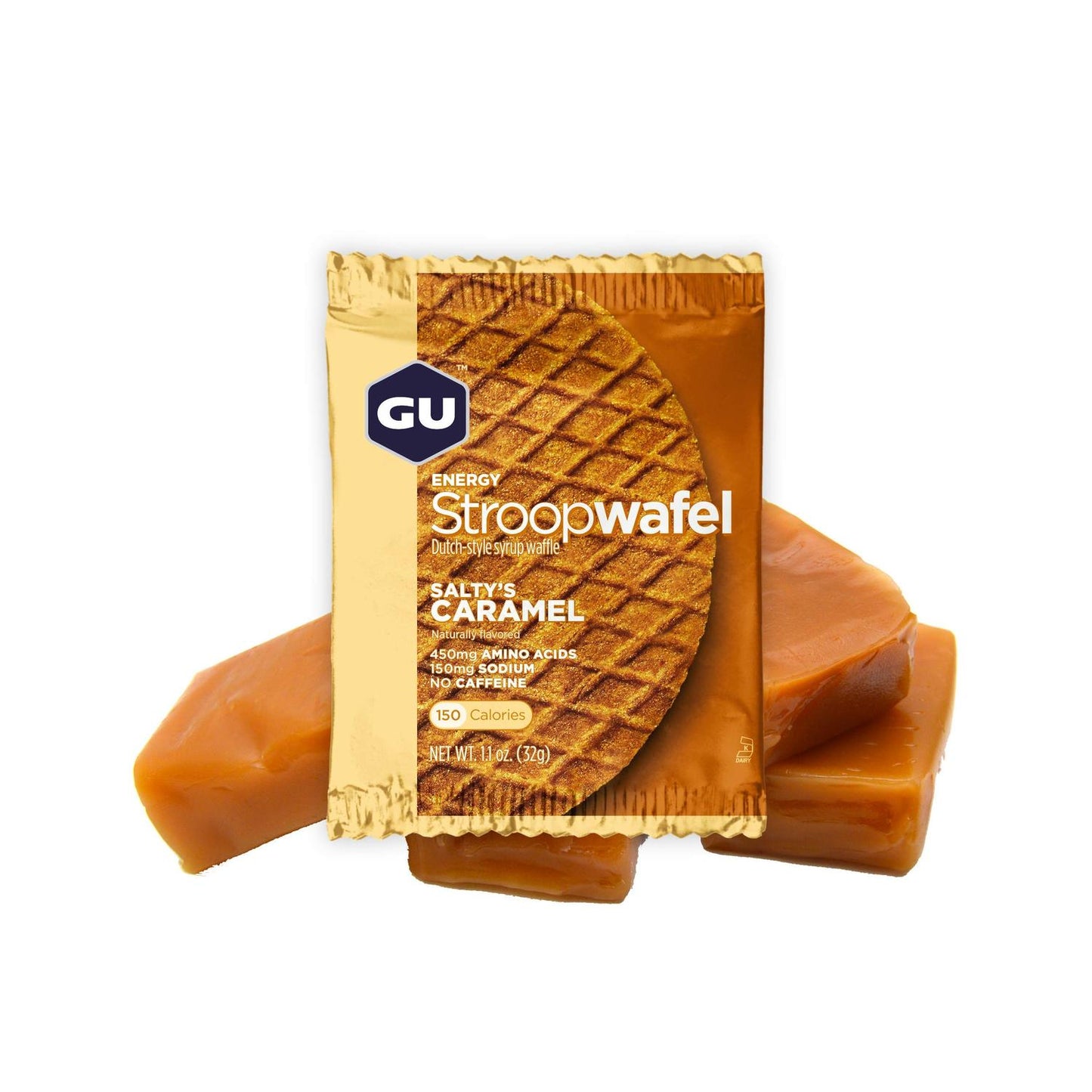 GU Waffle Energía, Salty´s Caramel 512g (16 pzas 32g) – GU Energy-Wellu