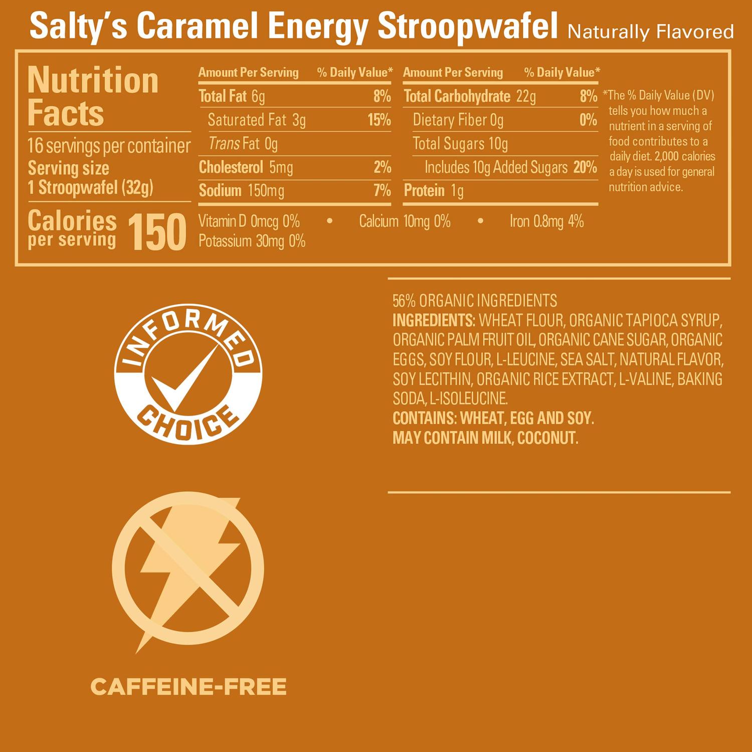 GU Waffle Energía, Salty´s Caramel 512g (16 pzas 32g) – GU Energy-Wellu