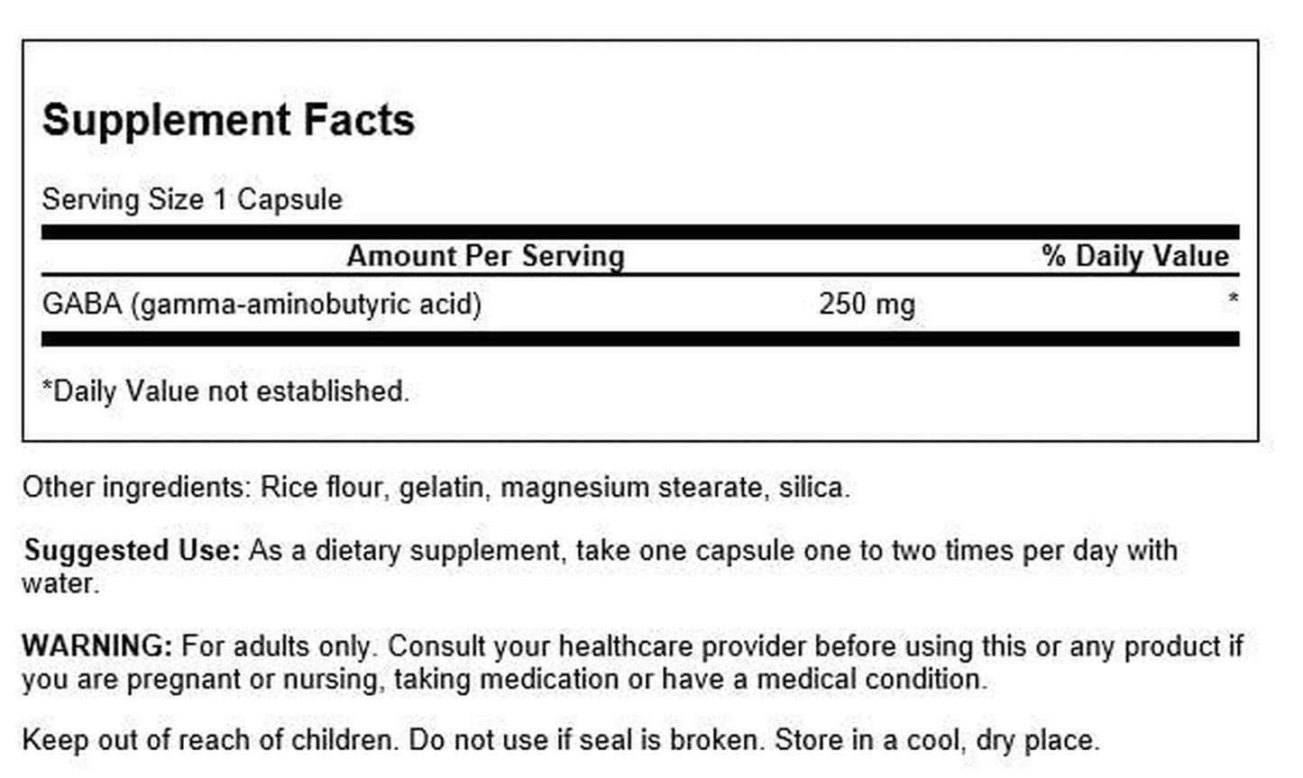 Gaba 250mg, 60 Caps – Swanson-Wellu