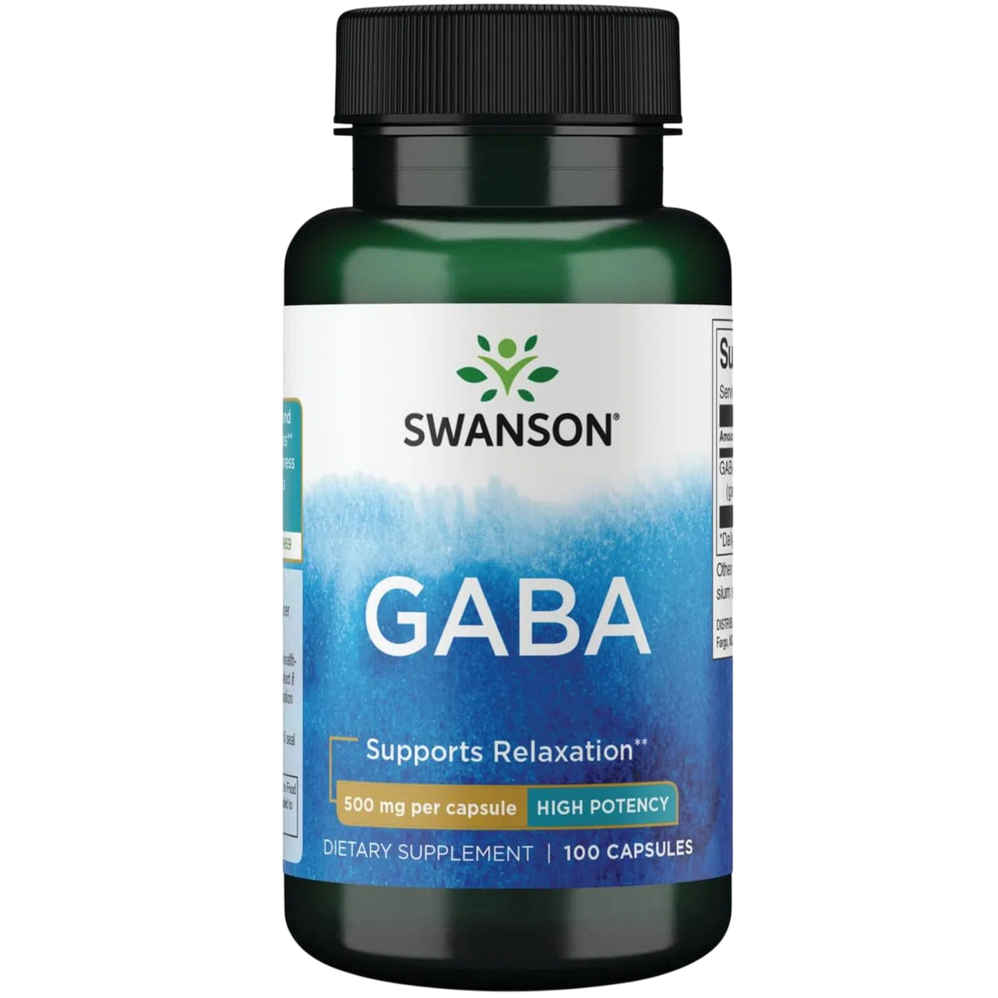 Gaba Acido Gamma Aminobutirico 500mg, 100 Caps – Swanson-Wellu