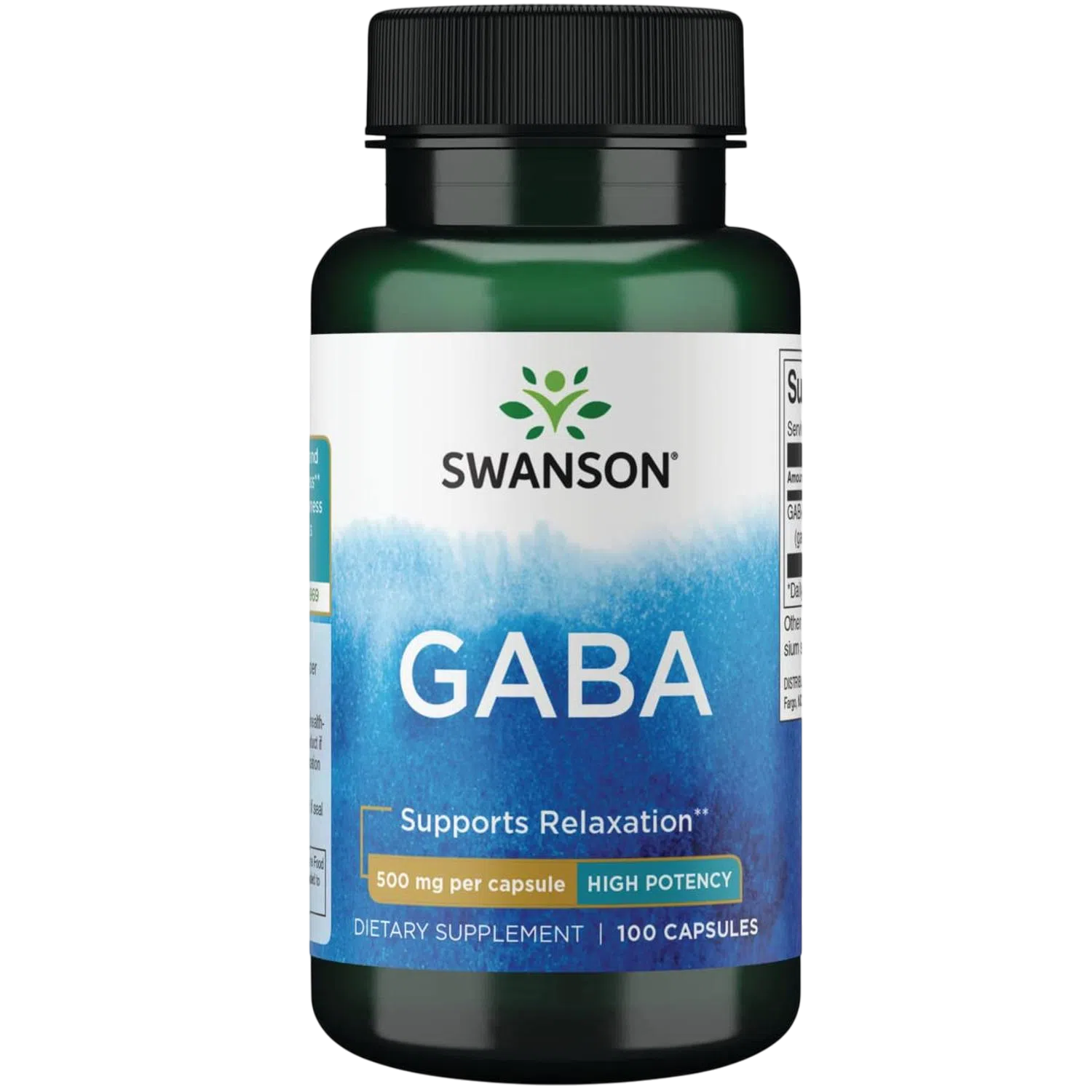 Gaba Acido Gamma Aminobutirico 500mg, 100 Caps – Swanson-Wellu