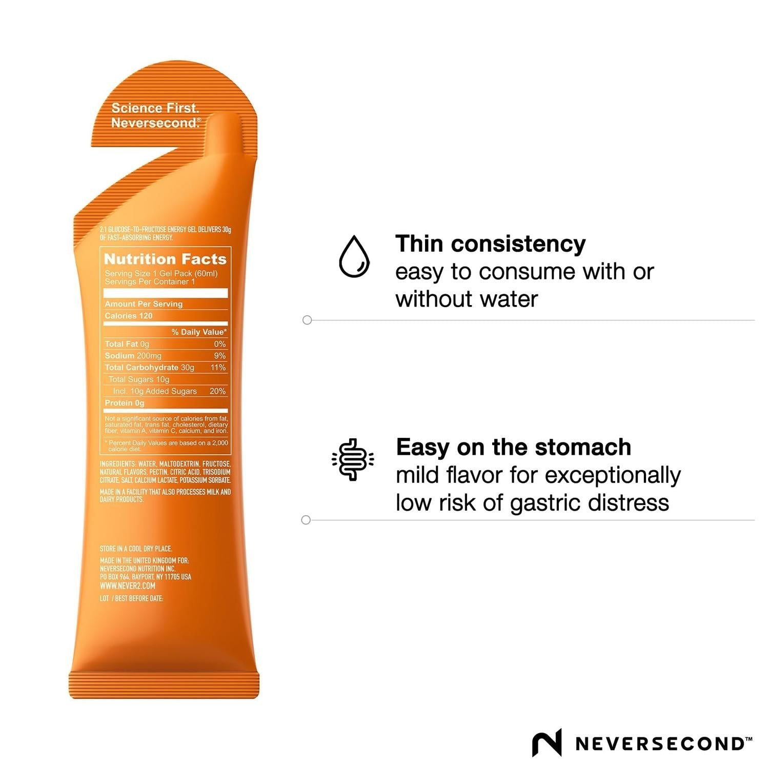 Gel energético C30 sabor Naranja, 60ml (Paq. 12 pzas) – NeverSecond-Wellu