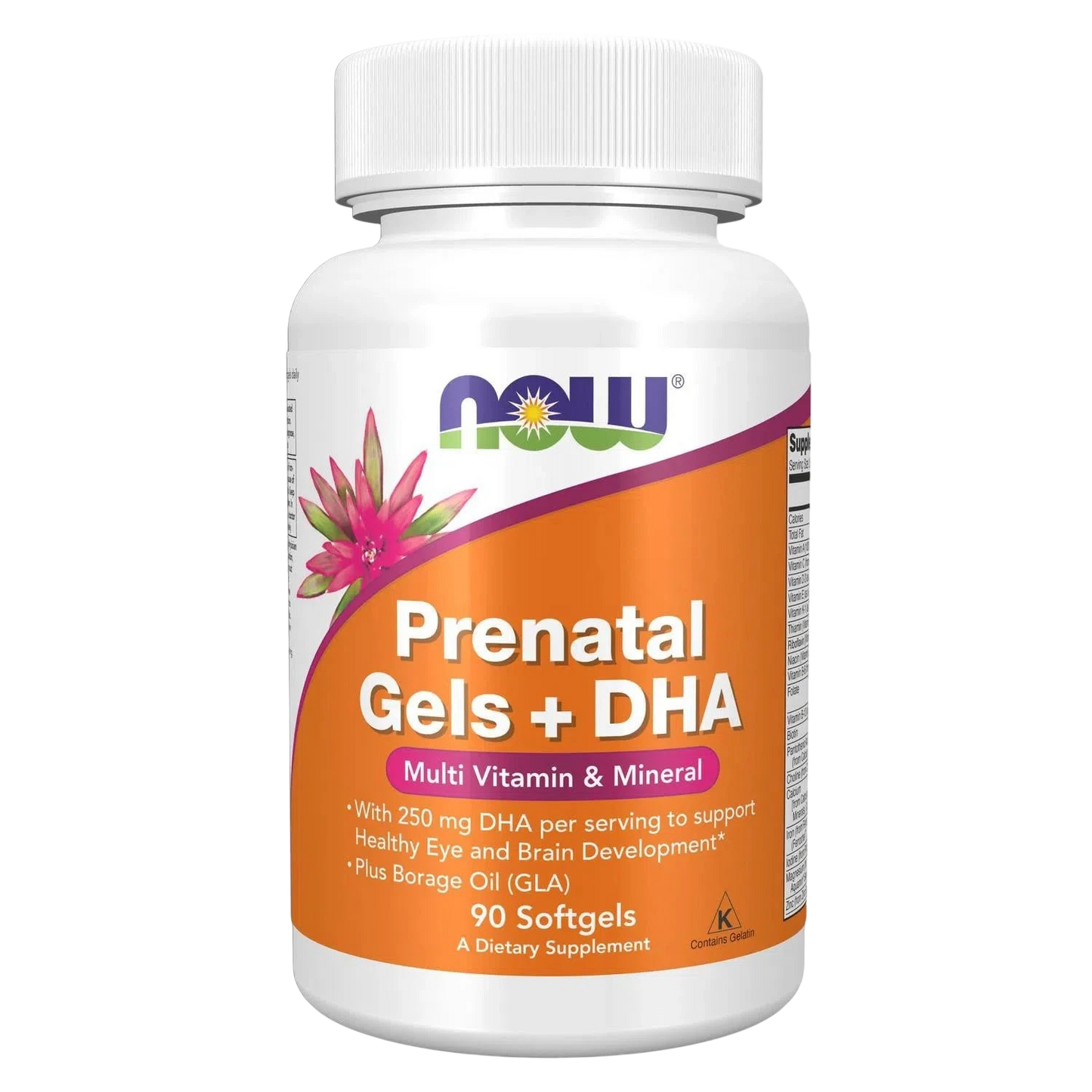 Geles prenatales + DHA, 90 Softgels – NOW Foods-Wellu