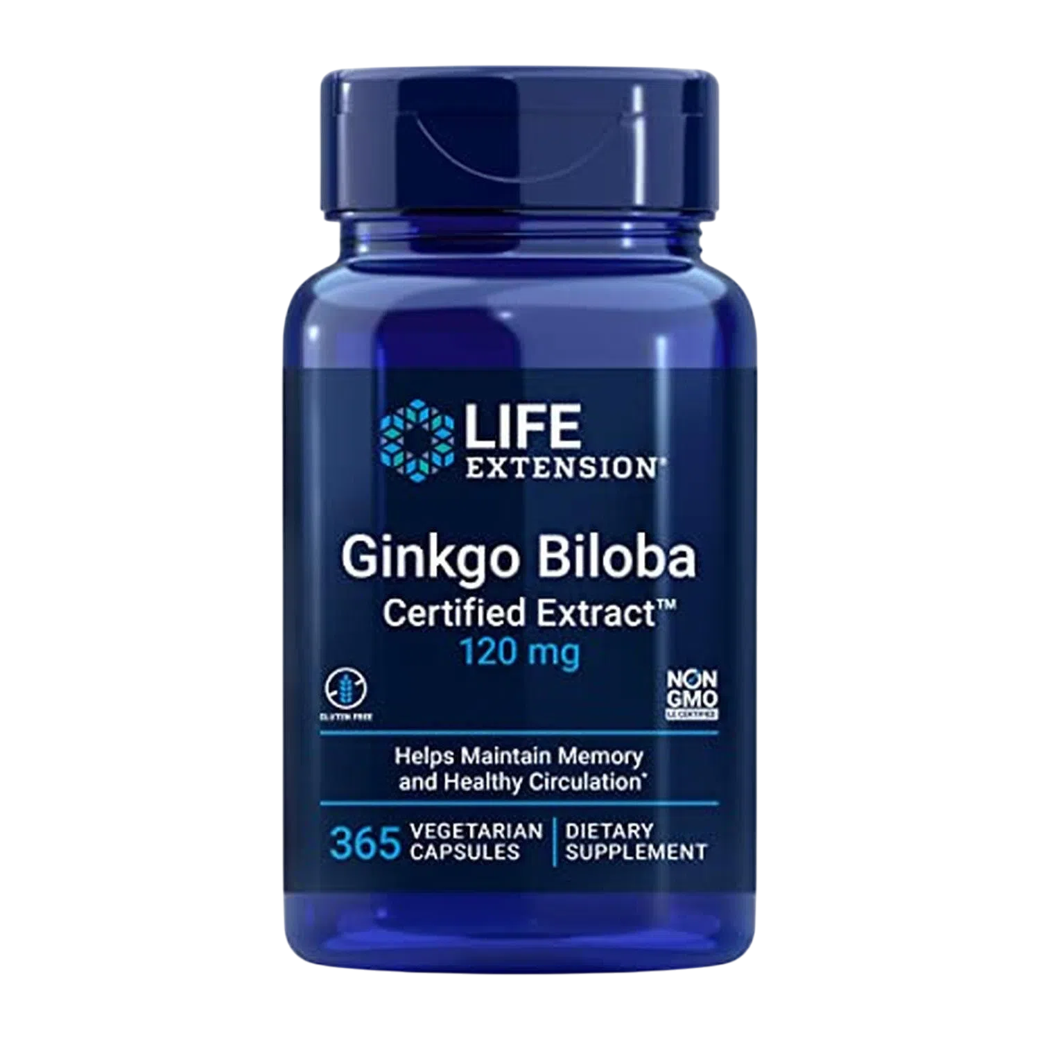 Ginkgo Biloba 120mg, 365 Cápsulas – Life Extension-Wellu