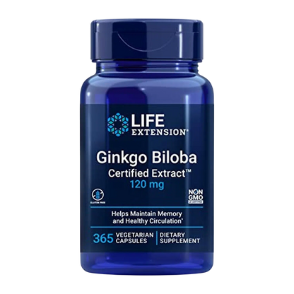 Ginkgo Biloba 120mg, 365 Cápsulas – Life Extension-Wellu