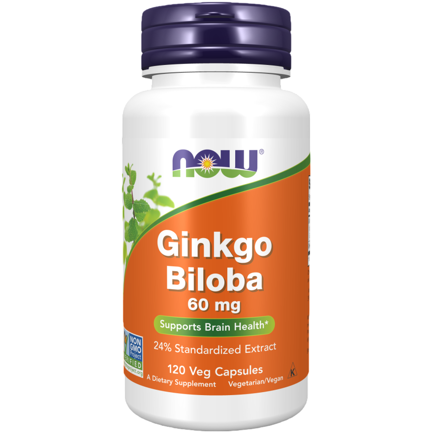 Ginkgo Biloba 60mg, 120 cápsulas – NOW Foods