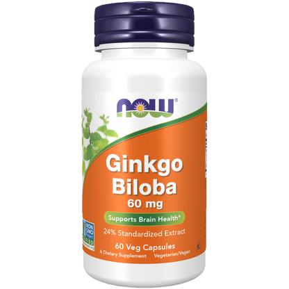 Ginkgo Biloba 60mg, 60 cápsulas – NOW Food