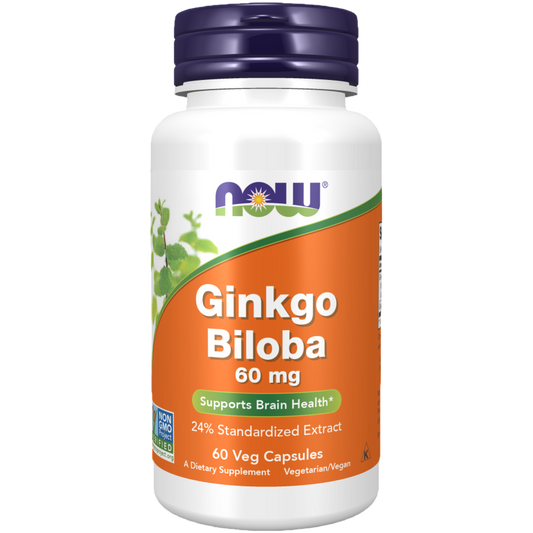 Ginkgo Biloba 60mg, 60 cápsulas – NOW Food