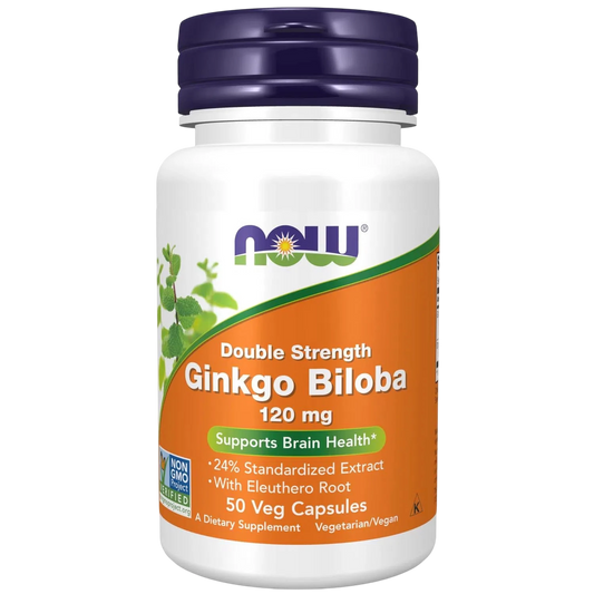 Ginkgo Biloba Double Strength 120Mg 50 Caps – NOW Foods-Wellu