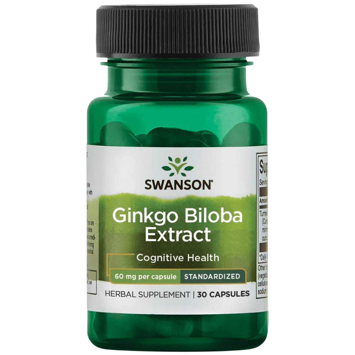 Ginkgo Biloba Extracto 60mg, Cognición, 30 Caps – Swanson-Wellu