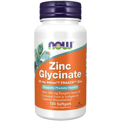 Glicinato de Zinc, 120 Softgels – NOW Foods-Wellu