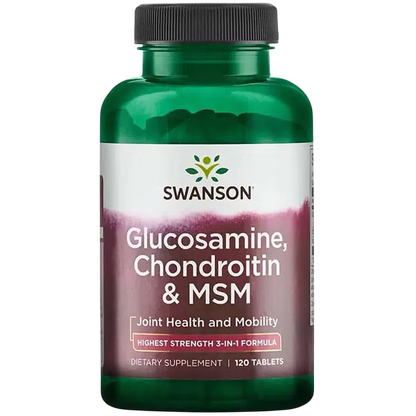 Glucosamina, Condroitina y MSM, 120 Tabs – Swanson-Wellu