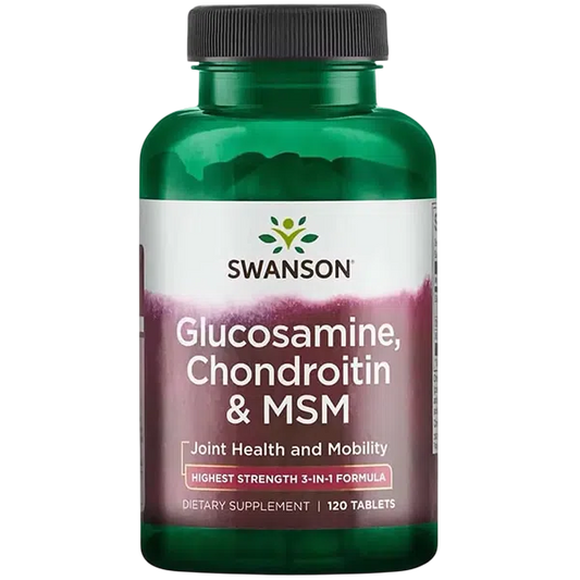 Glucosamina, Condroitina y MSM, 120 Tabs – Swanson-Wellu