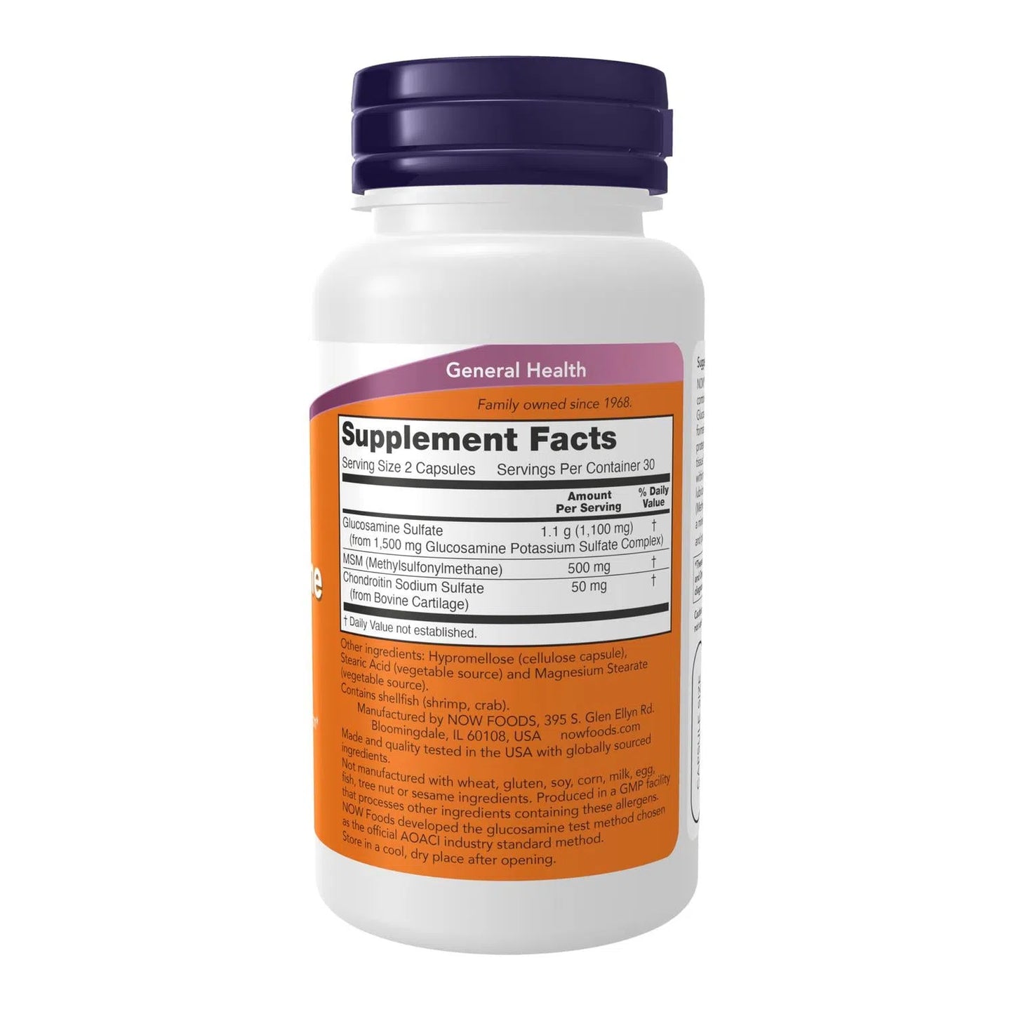 Glucosamina y MSM, 60 Cápsulas Veg – NOW Foods-Wellu