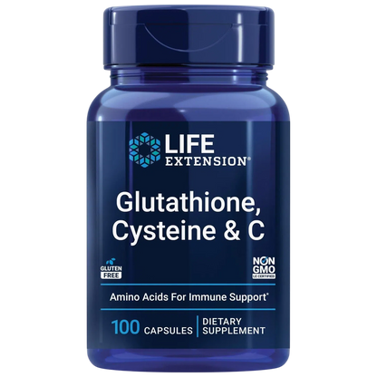 Glutatión, Cisteína y Vitamina C, 100 Caps – Life Extension-Wellu