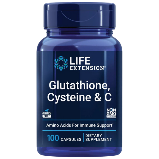 Glutatión, Cisteína y Vitamina C, 100 Caps – Life Extension-Wellu