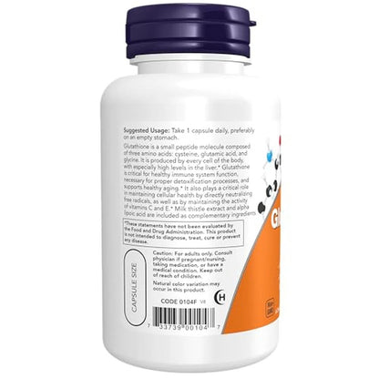 Glutatión de 500 mg, 60 Cápsulas Veg – NOW Foods-Wellu