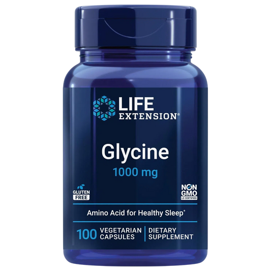 Glycine 1000 mg , 100 Cápsulas – Life Extension-Wellu